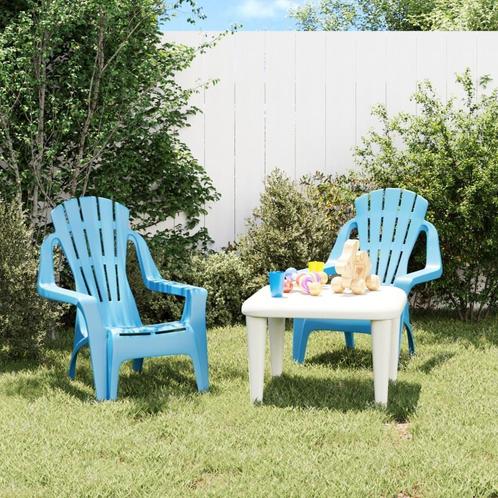 Kindertuinstoelen Hout-look - OP=OP! Blauw - Speelhoek, Tuin en Terras, Tuinstoelen, Nieuw, Kunststof, Ophalen of Verzenden