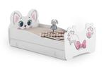 Kinderbed - met lade - 160x80 - roze kat - incl. matras, Kinderen en Baby's, Kinderkamer | Bedden, Nieuw, Ophalen of Verzenden