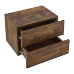 Zwevend Nachtkastje - 40 x 29 x 30 cm - Houtkleur - 2 Lades, Huis en Inrichting, Slaapkamer | Nachtkastjes, Verzenden, Nieuw
