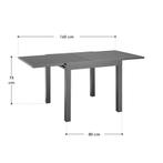 Uitklapbare Tuintafel Laki - 80 x 80 cm - Antraciet - Alumin, Tuin en Terras, Tuintafels, Verzenden, Nieuw