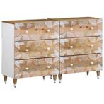 vidaXL Dressoirs 2 st 60x33,5x75 cm massief mangohout, Huis en Inrichting, Kasten | Overige, Verzenden, Nieuw