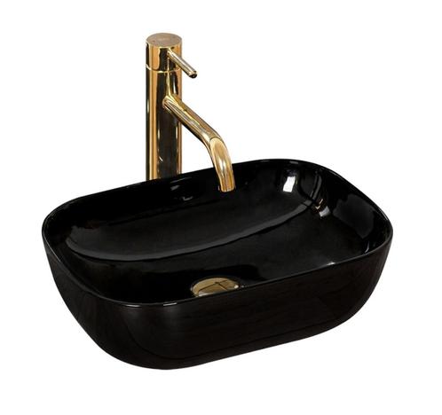 REA Mini opzetwastafel - rechthoekig - glans zwart - 37x2..., Doe-het-zelf en Verbouw, Sanitair, Nieuw, Ophalen of Verzenden