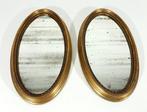 Spiegel- Ovaal artistiek gouden frame - Glas, Hout - Set