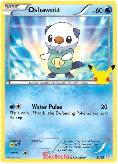 Oshawott 21/25 Promo 25TH ANNIVERSARY MC DONALDS, Hobby en Vrije tijd, Verzamelkaartspellen | Pokémon, Losse kaart, Nieuw, Foil