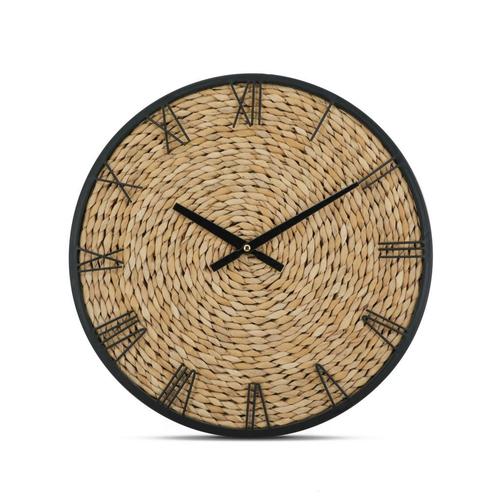IvoQ Wandklok - Geweven Zeegras - Stille Kwartsbeweging - 40, Huis en Inrichting, Woonaccessoires | Klokken, Analoog, Wandklok