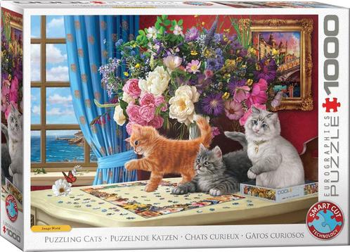 Puzzelende Poesjes Puzzel (1000 stukjes) | Eurographics -, Hobby en Vrije tijd, Denksport en Puzzels, Nieuw, Verzenden
