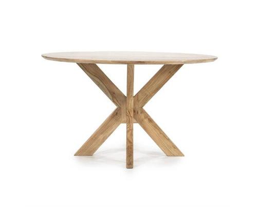 Eettafel Nikki Rond Acacia Ø130 cm - Naturel | Eleonora, Huis en Inrichting, Tafels | Eettafels, Nieuw, Ophalen of Verzenden