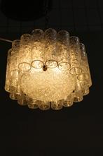 Vintage DORIA plafondlamp - iceglass, jaren 70, Huis en Inrichting, Zo goed als nieuw, Glas, Mid century 