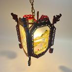 Hand-Painted Glass - Plafondlamp - Hout, Glas, Antiek en Kunst