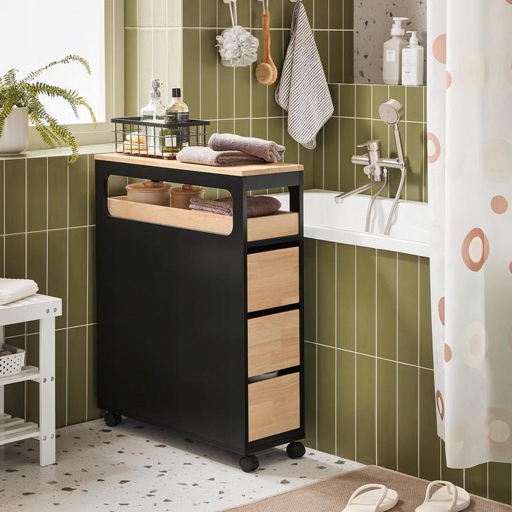 2dekans | SoBuy Archiefkast - BZR54-SCH - MDF & Bamboe -, Huis en Inrichting, Kasten | Ladekasten, Zo goed als nieuw, Ophalen of Verzenden