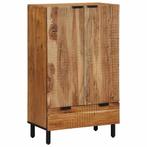 vidaXL Hoge kast Naturel 60 x 33,5 x 100 cm Massief, Huis en Inrichting, Woonaccessoires | Cd- en Dvd-rekken, Verzenden, Nieuw