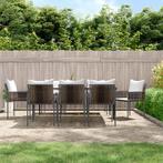 vidaXL 9-delige Tuinset met kussens poly rattan en staal, Nieuw, 8 zitplaatsen, Tuinset, Verzenden