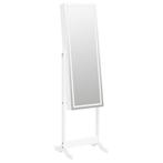 Sieradenkast Wit met Spiegel & LED - Retourdeal - 60%!, Minder dan 50 cm, Nieuw, Ophalen of Verzenden, Trendy