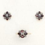 2-delige sieradenset - 18 karaat Geel goud - 0.10ct. tw., Sieraden, Tassen en Uiterlijk, Antieke sieraden