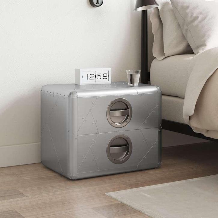 vidaXL Bijzettafel met 2 lades in vintage luchtvaartstijl, Huis en Inrichting, Tafels | Bijzettafels, Nieuw, Minder dan 45 cm