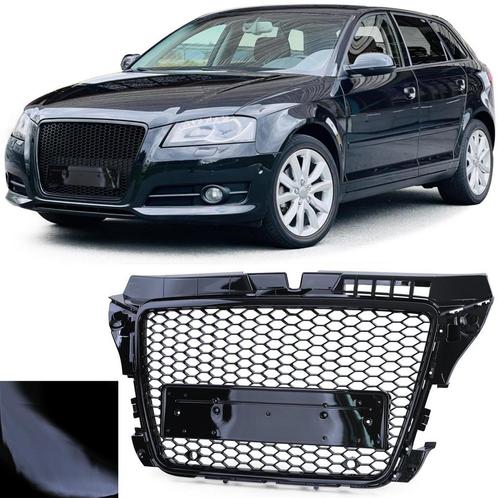 Honingraat grill - Audi A3 8P 08-13 - ZWART GLANS - Sport..., Auto-onderdelen, Carrosserie en Plaatwerk, Nieuw, Ophalen of Verzenden