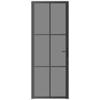 Binnendeur | 76x201,5cm | Donker ESG-Glas | Aluminium |, Doe-het-zelf en Verbouw, Deuren en Horren, Nieuw, Minder dan 80 cm, 200 tot 215 cm