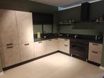 Showroomkeuken modern betonlook hoekkeuken compleet 0069, Ophalen, Nieuw, Kunststof, Hoekkeuken