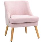 Accentstoel - Scandinavische Stijl - Fluweel Roze, Huis en Inrichting, Fauteuils, Ophalen of Verzenden, Nieuw, Stof, Modern