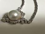 Kraagketting gerhodineerd geelgoud Parel