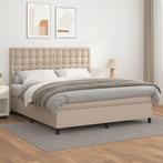 vidaXL Boxspring met matras kunstleer cappuccinokleurig, Huis en Inrichting, Slaapkamer | Bedden, Overige materialen, Eenpersoons
