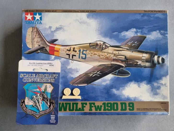 Tamiya 61041Fw190 D-9 1:48 + 2 opties, Hobby en Vrije tijd, Modelbouw | Vliegtuigen en Helikopters, Verzenden