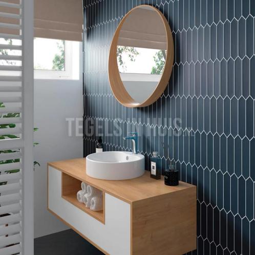 Wandtegel hexagon lanse marine blauw 5x25 wandtegel, Doe-het-zelf en Verbouw, Tegels, Wandtegels, Nieuw, 10 m² of meer, Keramiek
