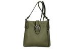 Schoudertas boho van echt Dollar-leer in MILITAIR GROEN, Nieuw