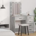 vidaXL Kaptafel met lade Betongrijs 50 x 41 x 135 cm Bewerkt, Huis en Inrichting, Tafels | Kaptafels, Verzenden, Nieuw