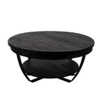 Salontafel Mangohout Rond Maeve 65 Zwart, Huis en Inrichting, Tafels | Salontafels, Verzenden, Rond, Nieuw, Industriële meubels