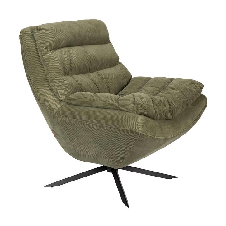 *WOONWINKEL* Dutchbone Vince Fauteuil Groene Ribstof, Huis en Inrichting, Fauteuils, Nieuw, Stof, Verzenden