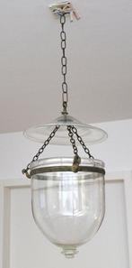 Lantaarn plafondlamp - Glas, Messing, Antiek en Kunst
