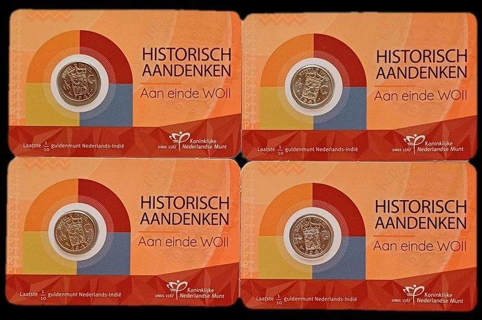 Nederlands-Indië. Kwartetsets. 4 coincards 1/10 gulden 1942, Postzegels en Munten, Munten | Nederland