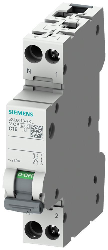 Siemens 5SL6 C6A Aardlekschakelaar 230V 6kA 1P+N -, Doe-het-zelf en Verbouw, Elektra en Kabels, Overige typen, Nieuw, Verzenden