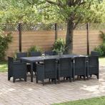 vidaXL Tuin Eetset 11 pcs Antraciet Polypropyleen, Tuin en Terras, Verzenden, Nieuw