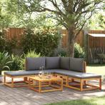 vidaXL 6-delige tuinbankset met kussens acaciahout & touw, Tuin en Terras, Tuinsets en Loungesets, Verzenden, Nieuw, Hardhout