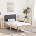 vidaXL Bedframe met Gevoerd Hoofdgedeelte Donkergrijs 80 x, Verzenden, Nieuw, Grijs, Hout
