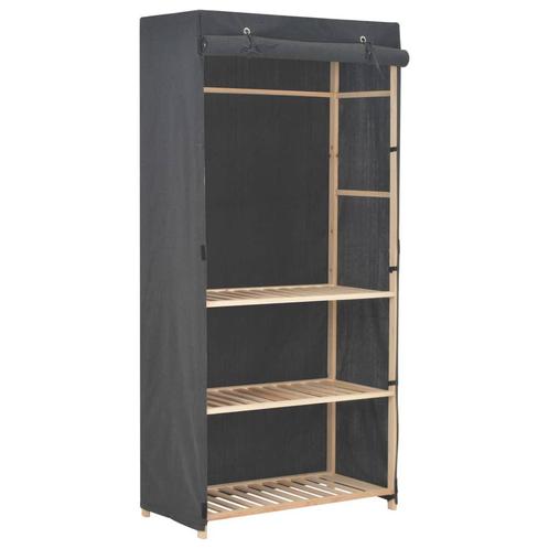 vidaXL Kledingkast 3-laags 79x40x170 cm stof grijs, Huis en Inrichting, Kasten | Kledingkasten, Nieuw, Verzenden