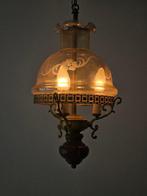 Plafondlamp - Glas, Hout, Legering - rook snede