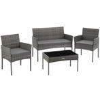 Wicker tuinset Palese voor 4 personen - grijs, Verzenden, Nieuw