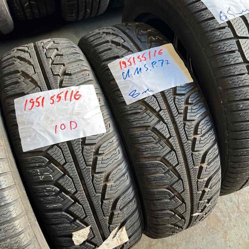 2 x Uniroyal MS Plus 77 195-55-16 Winterbanden 8mm, Auto-onderdelen, Banden en Velgen, 16 inch, Winterbanden, 195 mm, Personenwagen