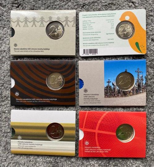 Litouwen. 2 Euro 2018/2022 (6 coins) (Zonder Minimumprijs), Postzegels en Munten, Munten | Europa | Euromunten