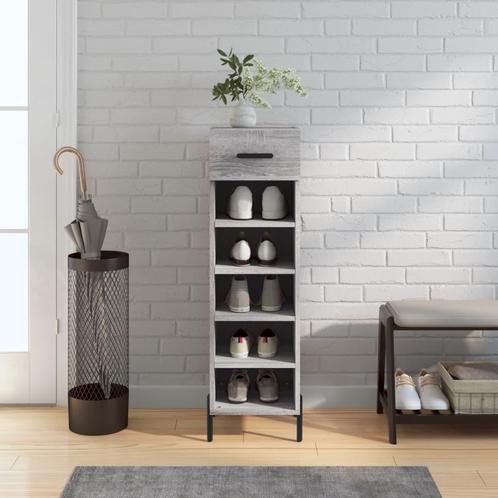 vidaXL Schoenenkast 30x35x105 cm bewerkt hout grijs sonoma, Huis en Inrichting, Kasten | Overige, Nieuw, Verzenden