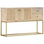 vidaXL Dressoir 120x30x75 cm massief mangohout goudkleurig, 100 tot 150 cm, Verzenden, Nieuw, 25 tot 50 cm