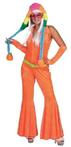 Disco jumpsuit neon oranje (Feestkleding dames)
