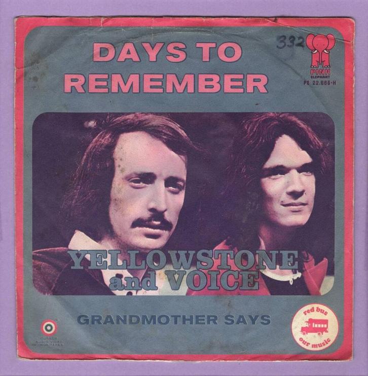Yellowstone And Voice – Days To Remember / Grandmother Says, Cd's en Dvd's, Vinyl Singles, Ophalen of Verzenden