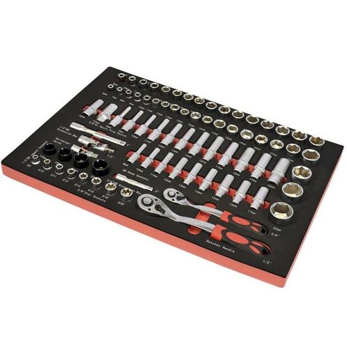 Doppenset 1/2  + 3/8 inch – lange doppen – krachtdoppen met, Doe-het-zelf en Verbouw, Gereedschapskisten, Ophalen of Verzenden