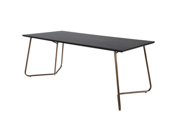 Eettafel - Bokke - 190x90 cm - Zwart/Goud - Jörn, Huis en Inrichting, Tafels | Eettafels, Verzenden