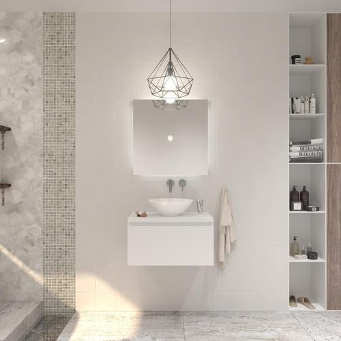 Badkamermeubelset Gliss Eros 70 cm Mat Wit Met Waskom, Doe-het-zelf en Verbouw, Sanitair, Bad, Nieuw, Ophalen of Verzenden