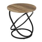 Salontafel Lumsden rond 61x59 cm hout en zwart, Huis en Inrichting, Tafels | Bijzettafels, Verzenden, Nieuw
